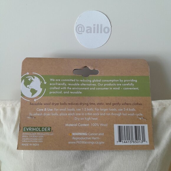 Eco Logical Reusable Wool Dryer Balls - Picture 6 of 10